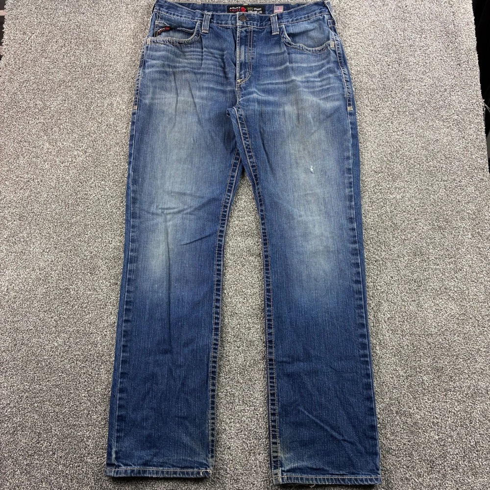 Ariat M5 Jeans Mens 36x36 Blue Cotton FR Flame Resistant Straight Leg Workwear